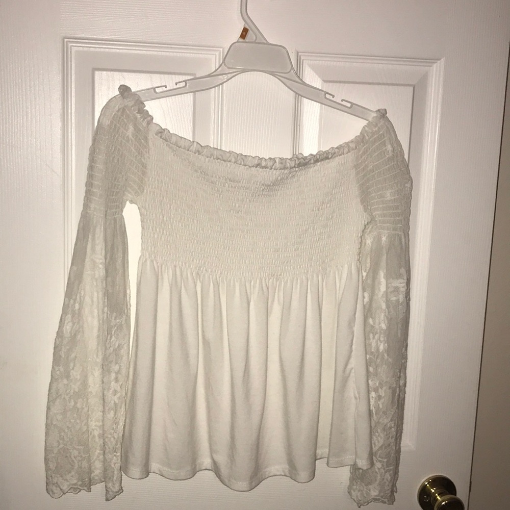 Long sleeve off the shoulder shirt